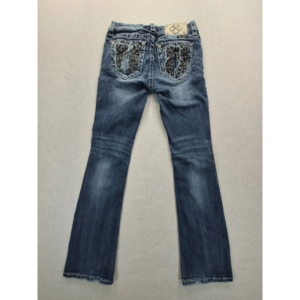 Miss Me Bootcut Jeans Women's 25x29 Medium Wash Blue Embellished